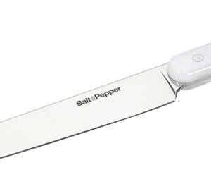 Filetkniv Salt & Pepper Chop 30,5 cm - rustfrit stål blad, hvid polyresin skaft, spejlfinish, tåler opvaskemaskine